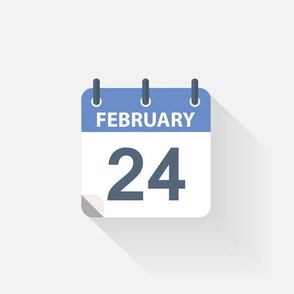 24 ícone calendário fevereiro —  Vetores de Stock