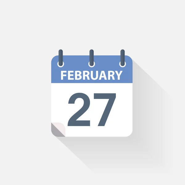 27 icono del calendario de febrero — Vector de stock