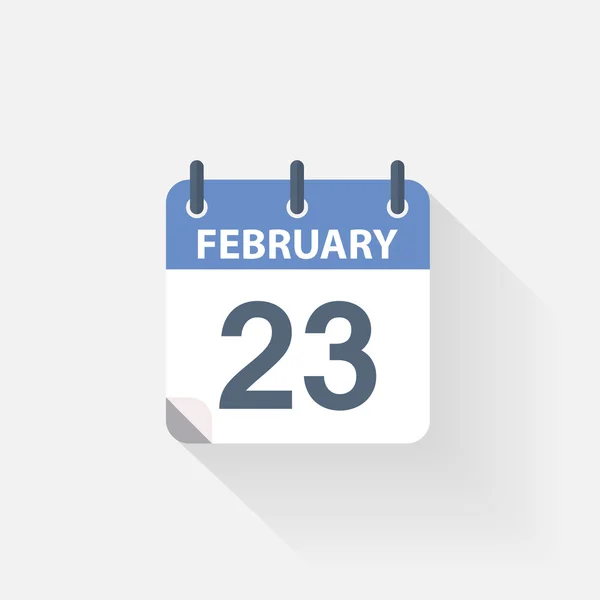 Február 23-naptár ikonra — Stock Vector