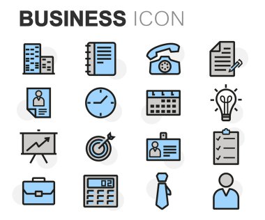 Vektör düz çizgi iş ikonları/simgeleri ayarla