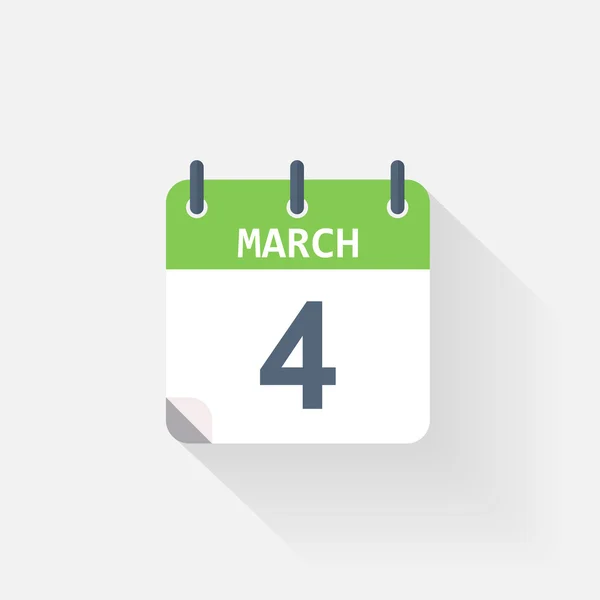 Március 4-i naptár ikonra — Stock Vector