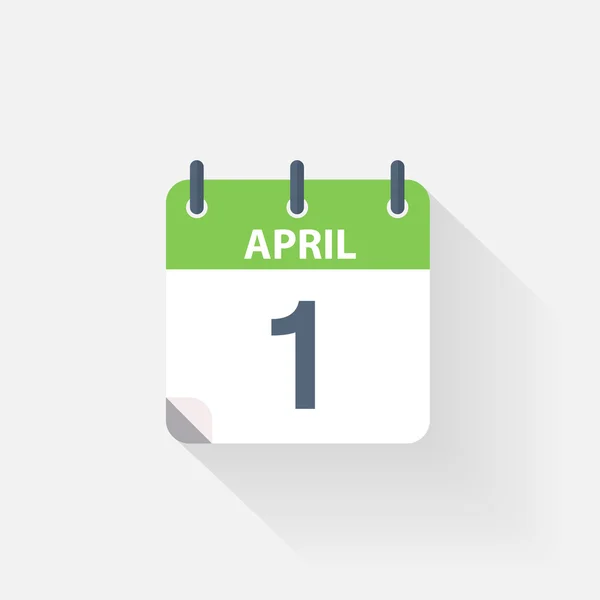 Het pictogram van de kalender van 1 april — Stockvector