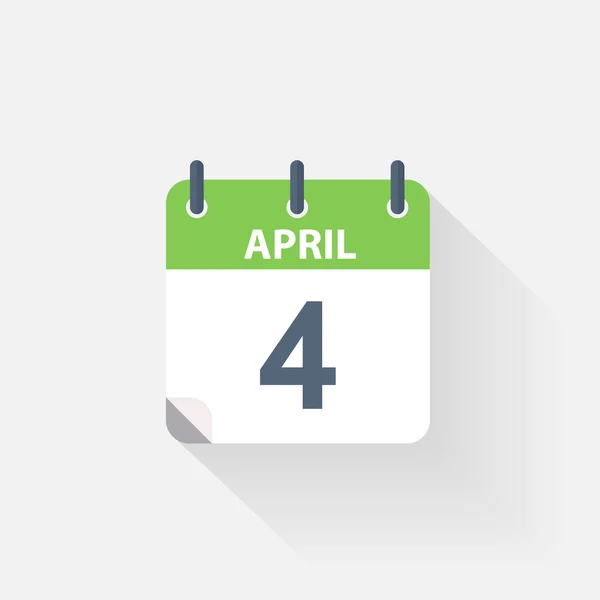 Het pictogram van de kalender van 4 april — Stockvector