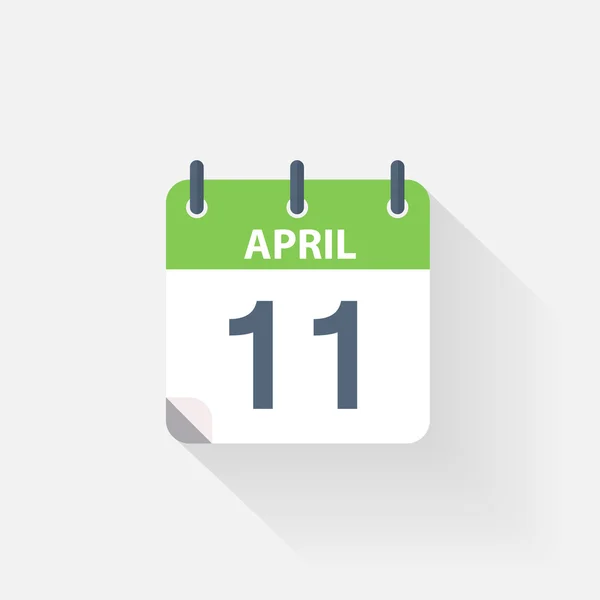 11 icono del calendario de abril — Vector de stock