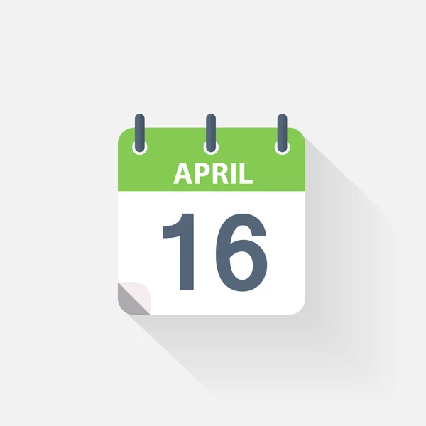 16 aprile icona del calendario — Vettoriale Stock