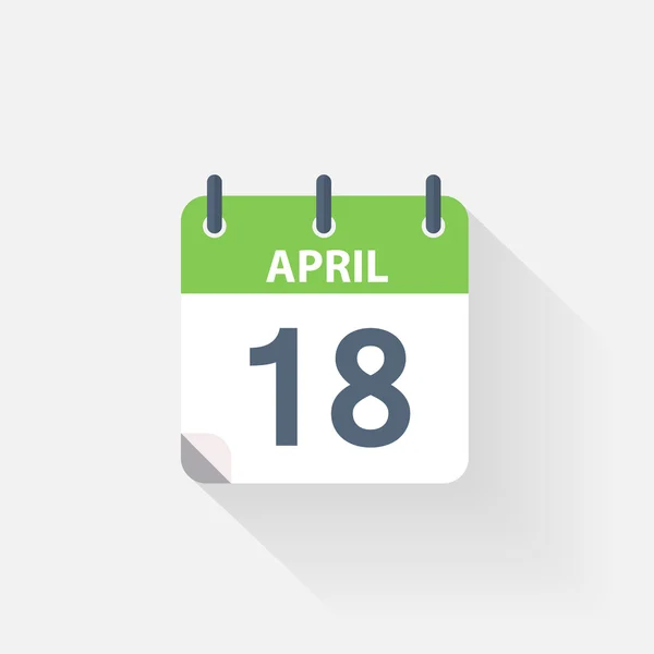 Április 18-naptár ikonra — Stock Vector