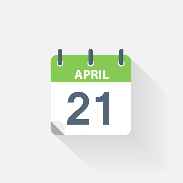 Április 21-naptár ikonra — Stock Vector