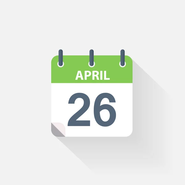 4 月 26 日カレンダー アイコン — ストックベクタ