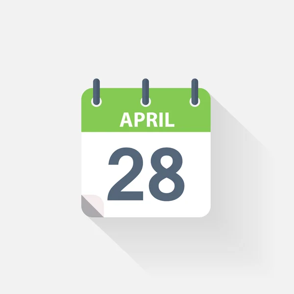28 icono del calendario de abril — Archivo Imágenes Vectoriales