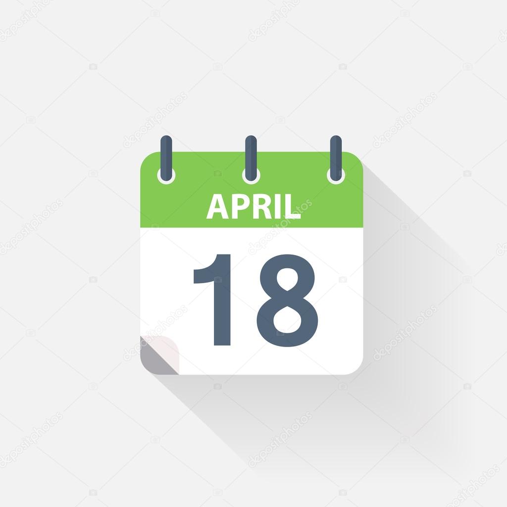 18 april calendar icon — Stock Vector © skarin1 124638770