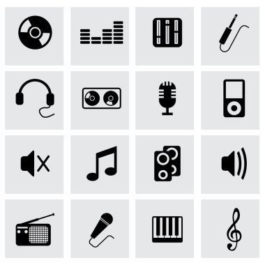 vektör siyah müzik simgeler kümesi
