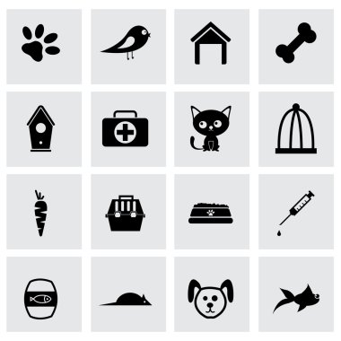 siyah vektör pet simgeler kümesi