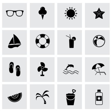 siyah vektör yaz Icons set