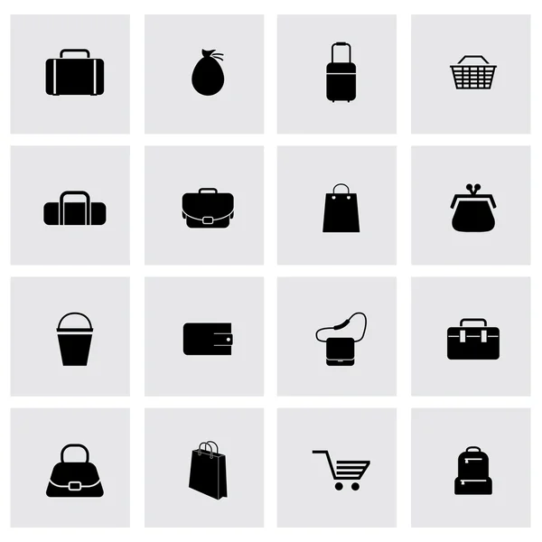 Conjunto de ícones de saco preto vetorial — Vetor de Stock