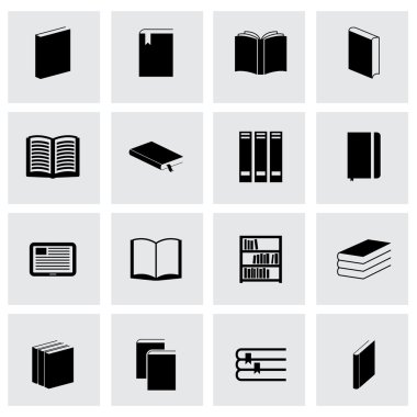 Vektör kara kitap Icon set
