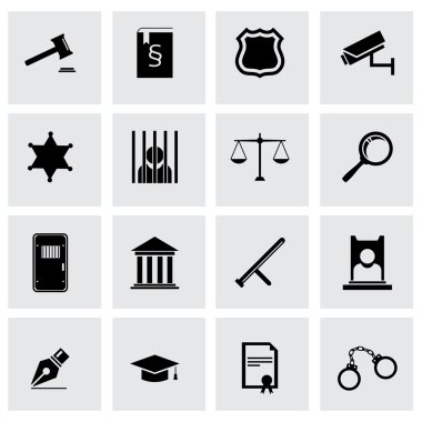 Vektör siyah adalet Icon set