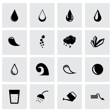 Vektör siyah su Icon set