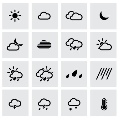 黑色的矢量天气图标集