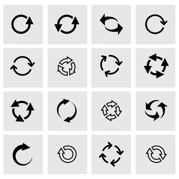 Vector black refresh icon set — Stock Vector