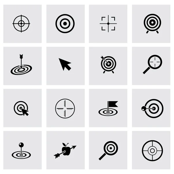 Vector black target icon set — Stock Vector