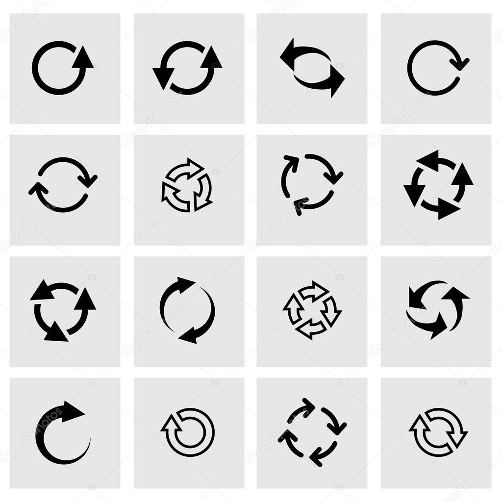 Vector black refresh icon set