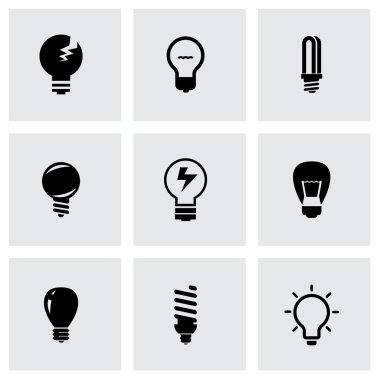 Vektör siyah ampuller Icon set