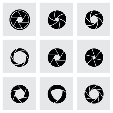Vektör siyah canera çekim Icon set