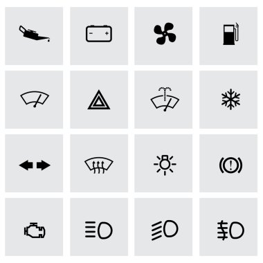 Vektör Siyah araba Pano Icon set