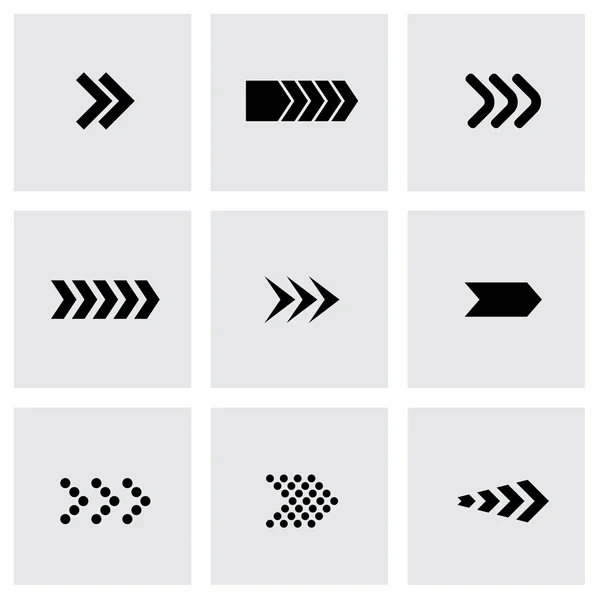 Vector zwarte pijlen pictogram set — Stockvector