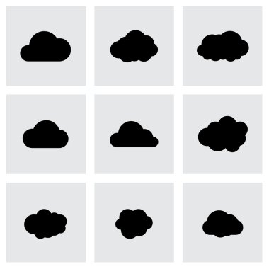 Vektör Siyah bulut Icon set