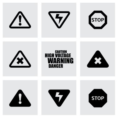 Vektör siyah tehlike Icon set