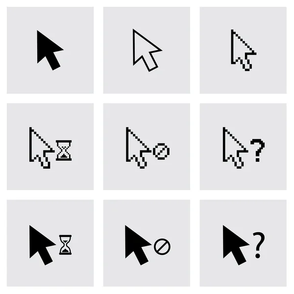 Set di icone del cursore nero vettoriale — Vettoriale Stock