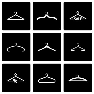 Vektör Siyah Askı Icon set