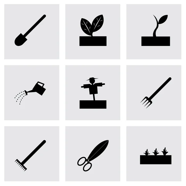 Vector black farming icon set — Stock Vector