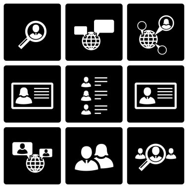 Icon set vektör siyah kişi arama