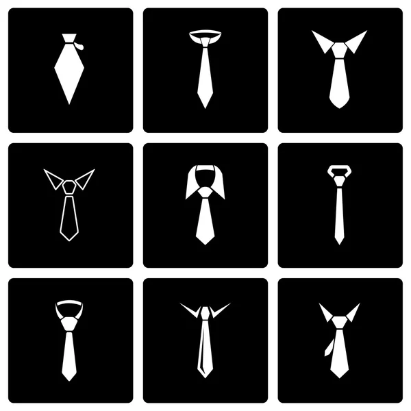 Vector black tie icon set — Stock Vector