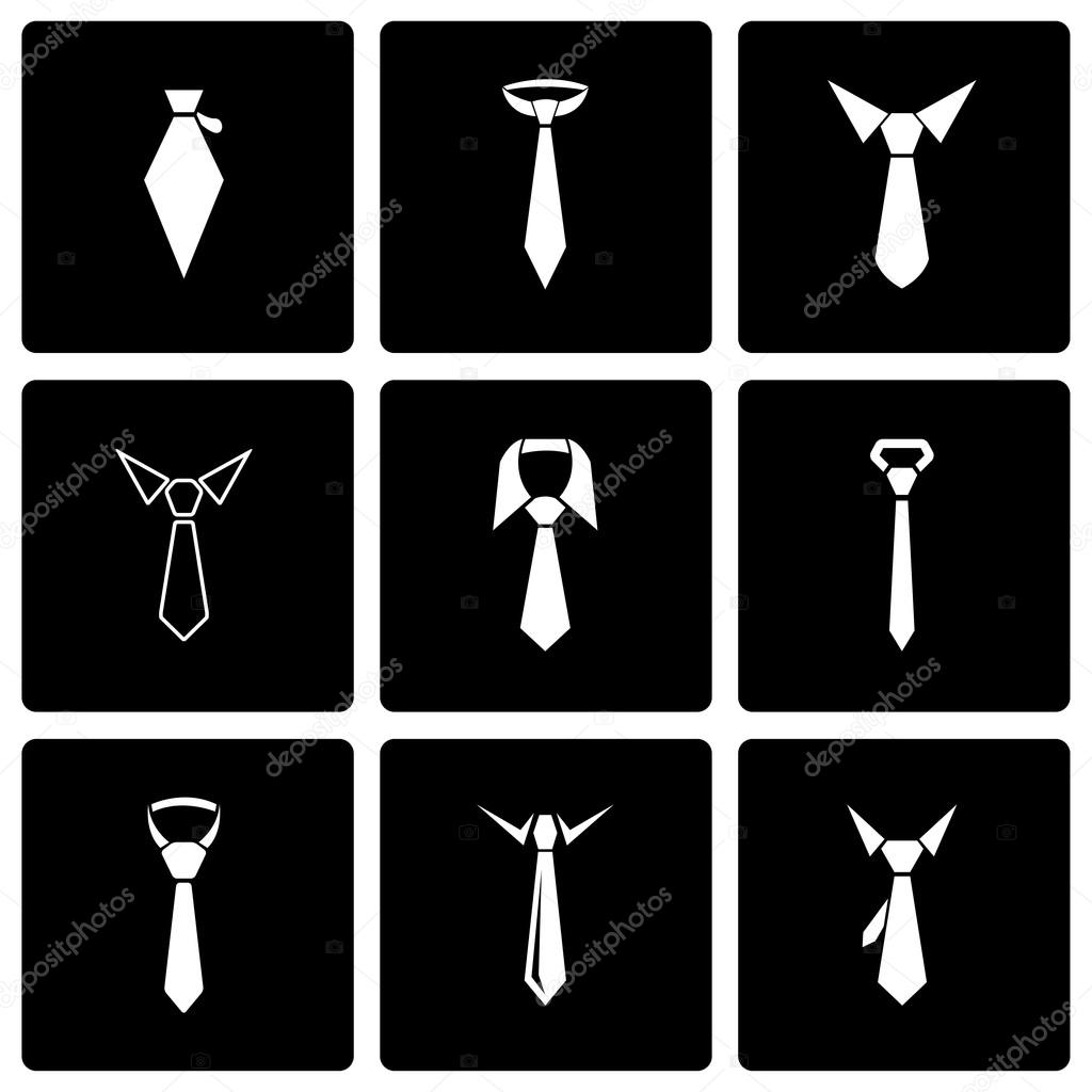 Vector black tie icon set