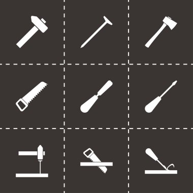 Vektör siyah marangozluk Icon set