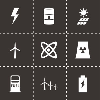 Vektör siyah energetics Icon set