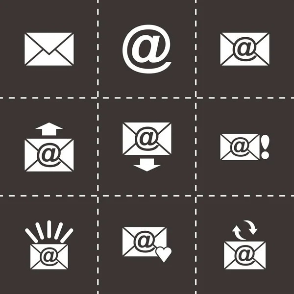 Vektor schwarzes E-Mail Icon gesetzt — Stockvektor