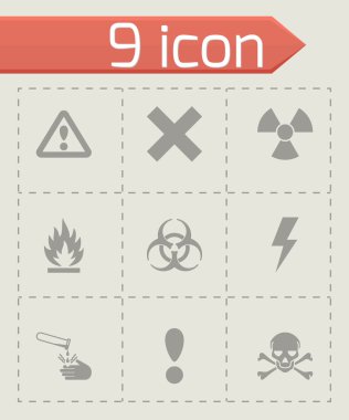 Vektör siyah tehlike Icon set