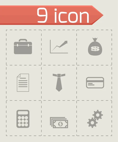 Vector black business icon set — Stock Vector