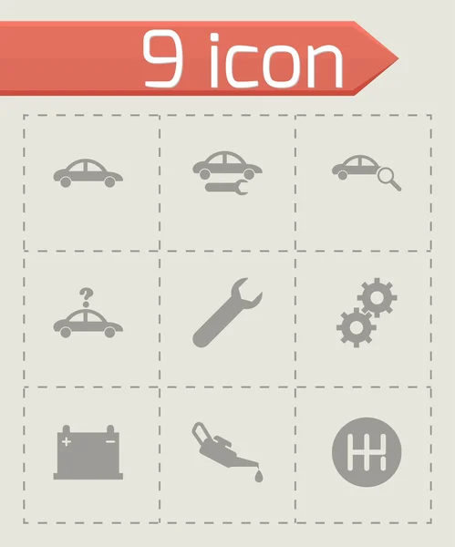 Conjunto de iconos de servicio de coche negro vector — Archivo Imágenes Vectoriales