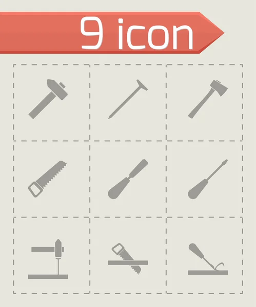 Vektör siyah marangozluk Icon set — Stok Vektör