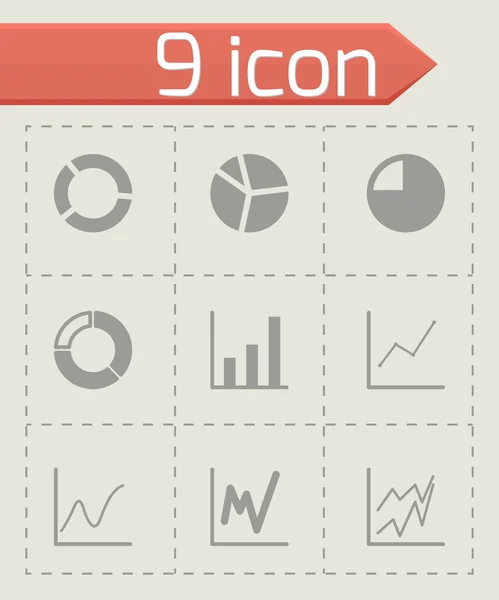 Vector black diagram icon set — Stock Vector