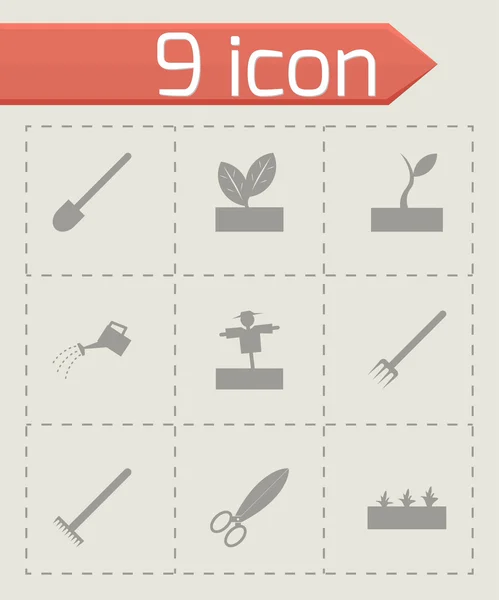 Vector black farming icon set — Stock Vector