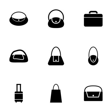 Vektör siyah çanta Icon set