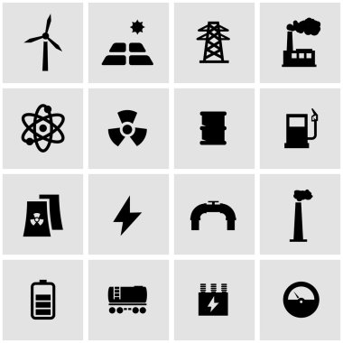 Vektör siyah energetics Icon set