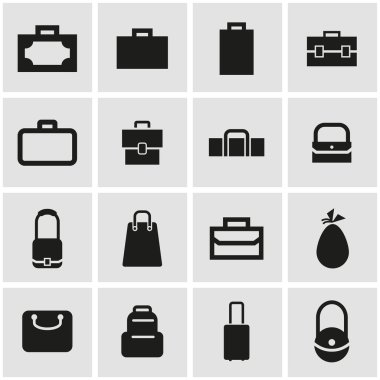 Vektör siyah çanta Icon set