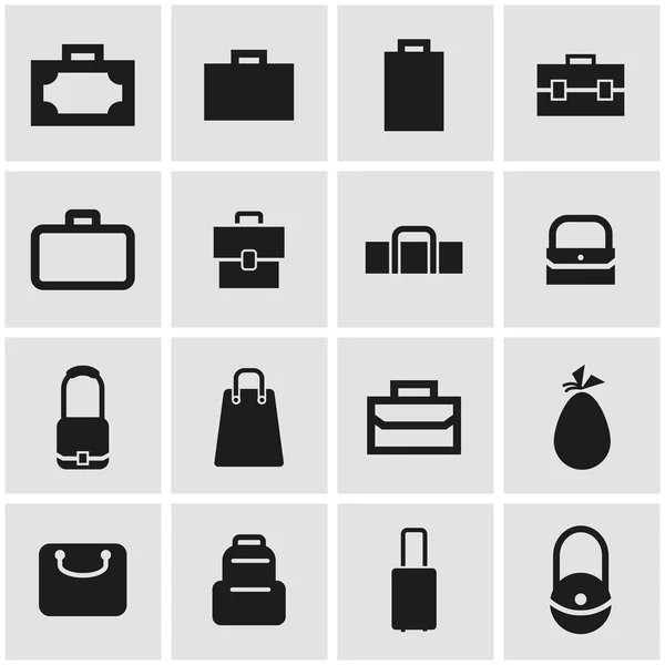 Set de iconos de bolsa negra vectorial — Archivo Imágenes Vectoriales